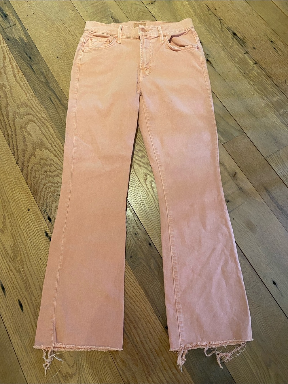 Mother The Insider Ankle Fray Jeans Chalk It Up Size 28